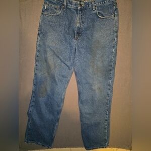 Vintage Carhartt B172 DST Flannel Lined Relaxed Fit Denim Jeans 38x32